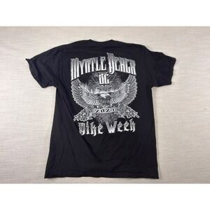 SUNA Myrtle Beach SC Bike Week 2024 Graphic T-Shirt Mens Large Black Heavyweight